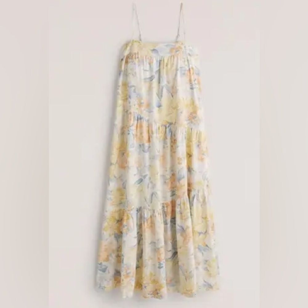 Abercrombie & Fitch Charlie Maxi Dress Size Small Linen Floral Flowy Long - Picture 2 of 8